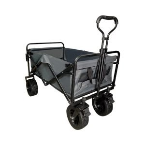Chariot de camping à quatre roues, pliable, pour tirer les cannes à pêche Picnic Fishing Hand Pull Cart