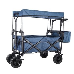Chariot pliant Chariot d'épicerie de plage Chariot de jardin pliant avec 4 roues Chariot d'épicerie robuste