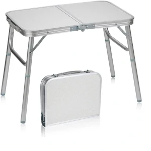 Tavolo da campeggio pieghevole in lega di alluminio MDF con gambe regolabili per il campeggio portatile