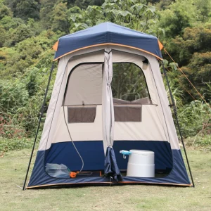 Camping en plein air Imperméable à l'eau auvent latéral de douche pliant au toit tente auvent Pop up double tente de douche